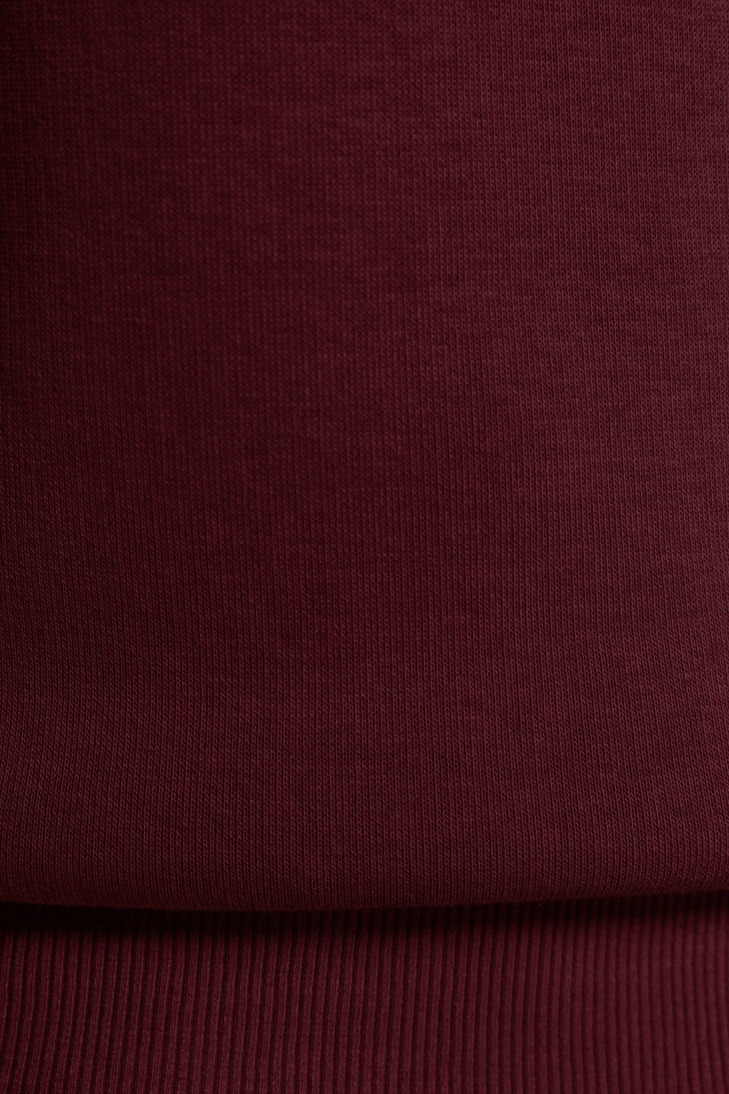 Bordo Kal?n Ici Polarl? Regular/Normal Kal?p Bisiklet Yaka Basic Orme Sweatshirt TWOAW24SW00101