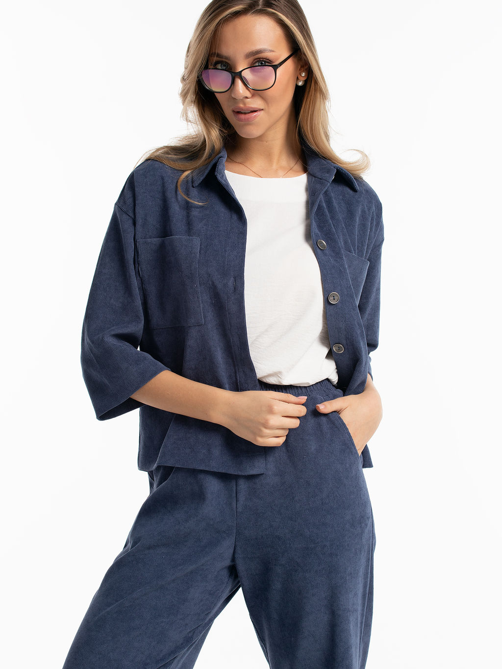 Жакет вельветовый индиго - Odis фото 14