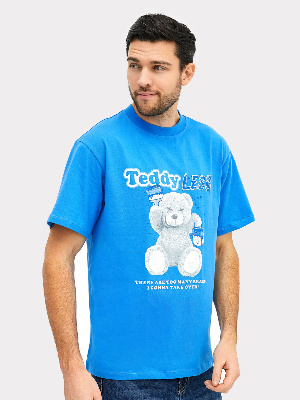 Футболка мужская ярко-голубая с печатью я.голубой +печать 111846 - Mark formelle фото 4