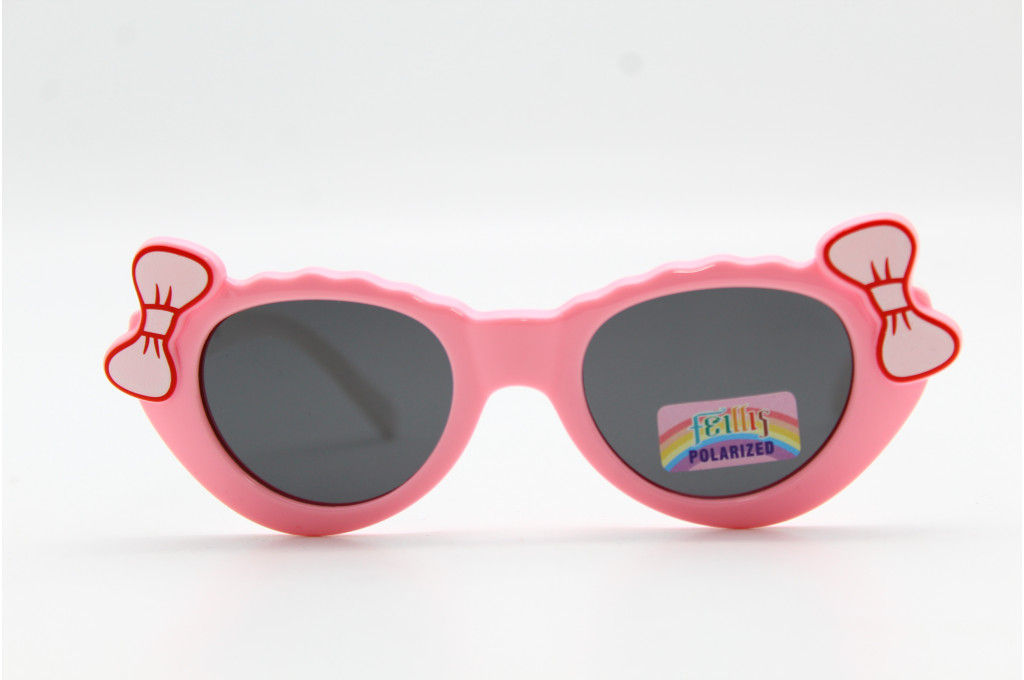 Солнцезащитные очки Feillis Polarized (детские) 66623 40-17-115 розов. с белыми дужками