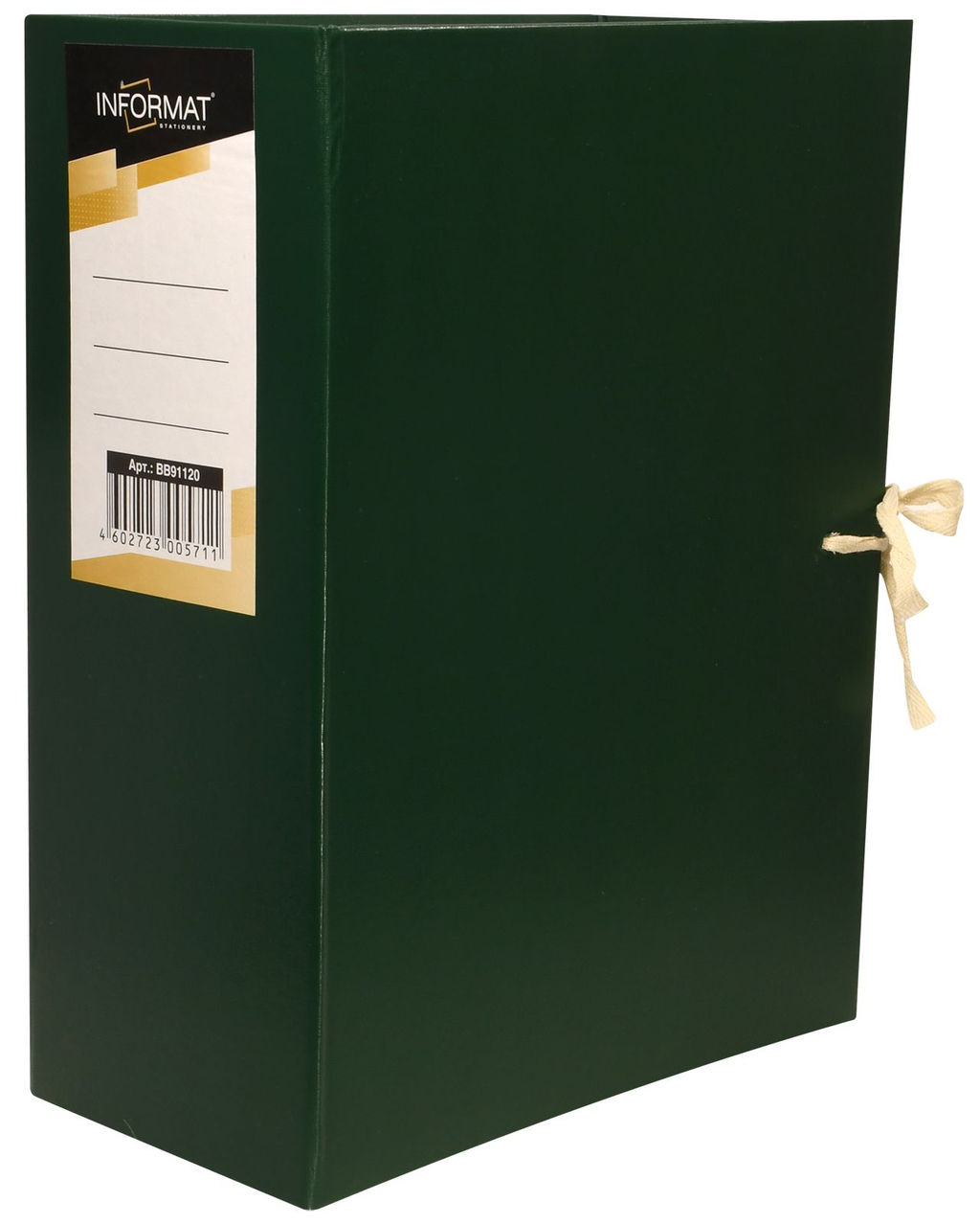 Короб архивный INFORMAT 120 мм А4 ассорти бумвинил, 2 завязки, вместимость до 120 листов с...