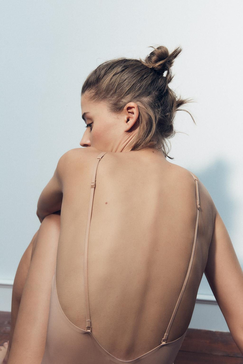 POLYAMIDE BODYSUIT WITH CROSS-BACK STRAPS - Zara фото 12