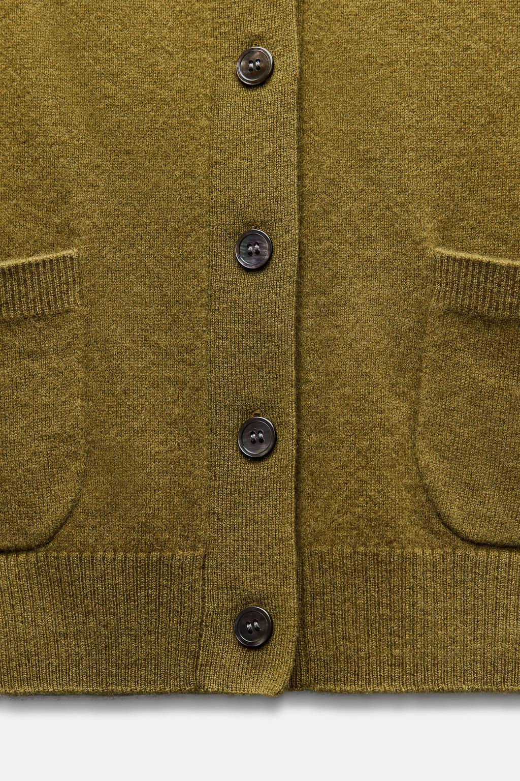 100% WOOL BASIC CARDIGAN - Zara фото 6