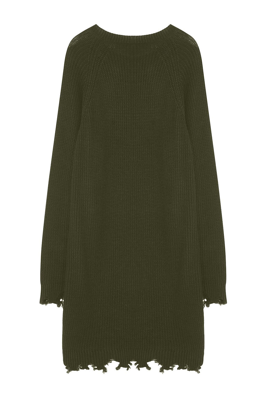 TRENDYOLMILLA Haki Mini Triko Genis Kal?p Ak?tma Detayl? Duz Elbise TWOAW24EL00113  фото 6