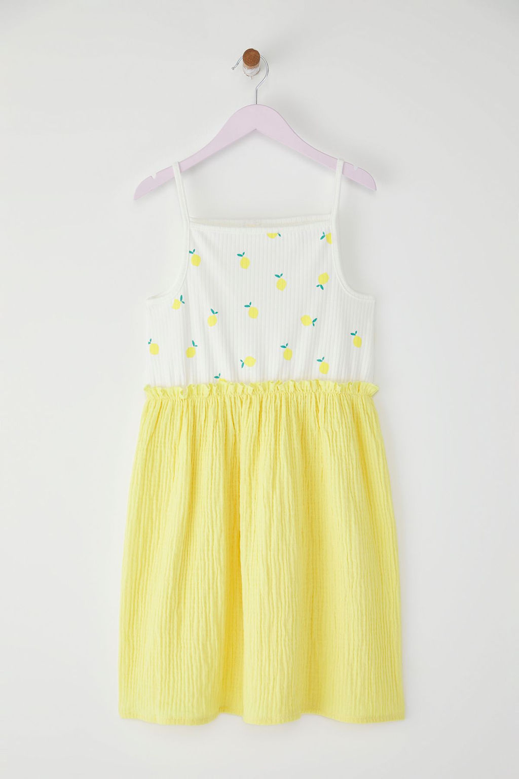 Pembe K?z Cocuk %100 Pamuk Renk Bloklu Ask?l? Mini Orme Elbise TKDSS25EL00073 - Trendyolmilla фото 5