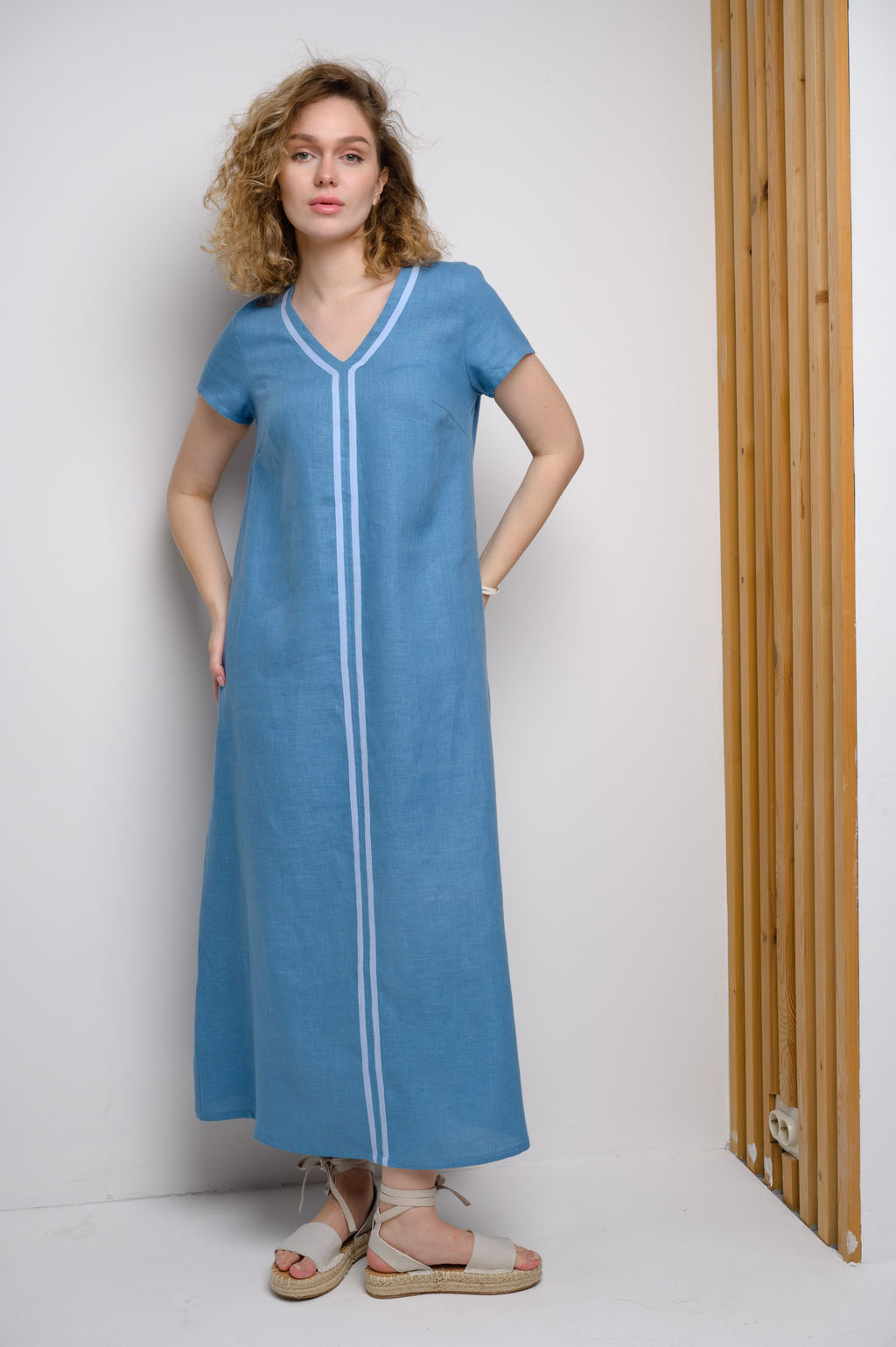 Платье в стиле casual 100% лен - Новый лен фото 3