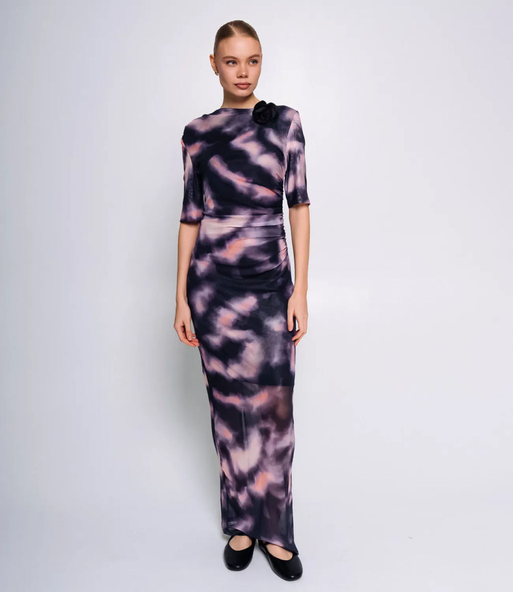 Платье #КТ2607 (2), чёрный,розовый