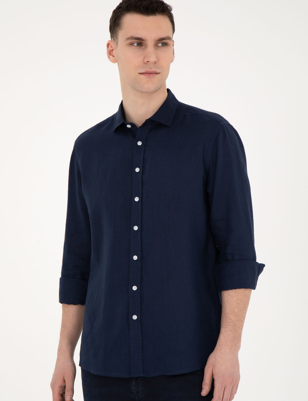 Koyu Lacivert Keten Regular Fit G_mlek