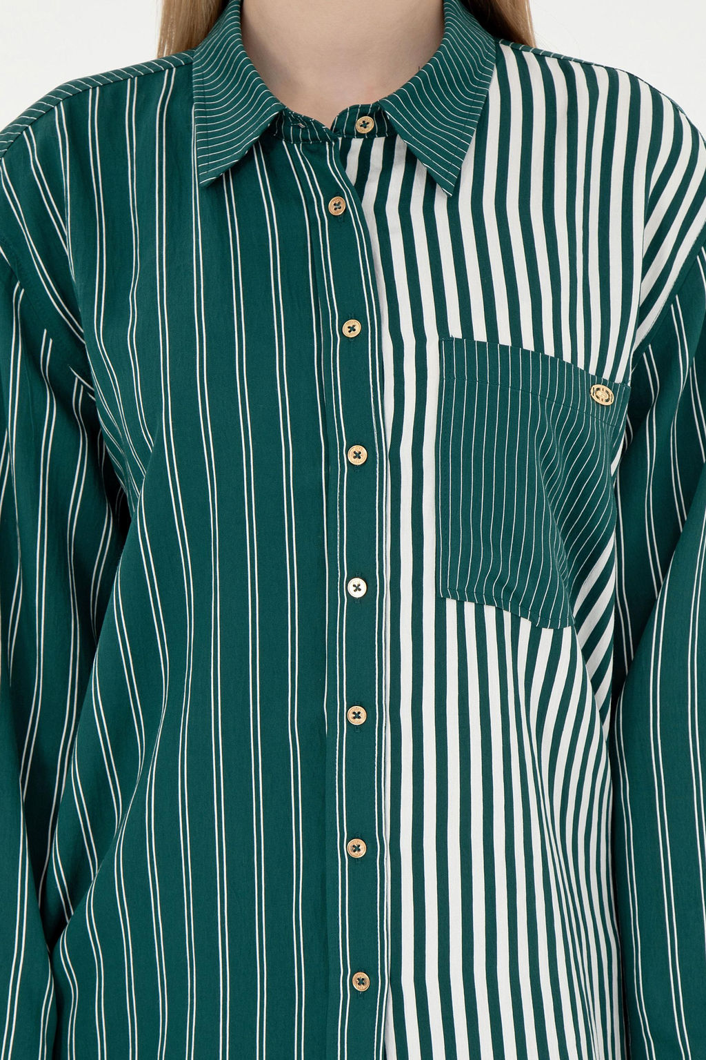 Женская темно-зеленая рубашка с длинным рукавом Неожиданная скидка в корзине - U.s. polo assn фото 6