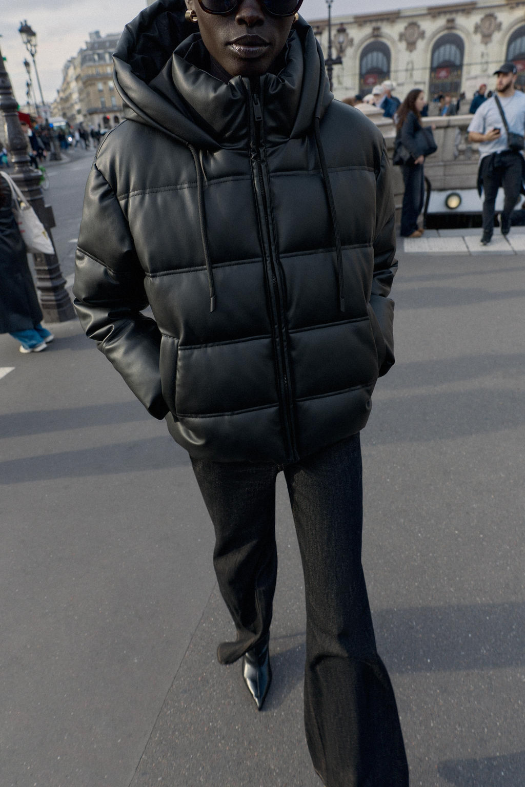 WATER-REPELLENT AND WINDPROOF QUILTED FAUX LEATHER ANORAK - Zara фото 13