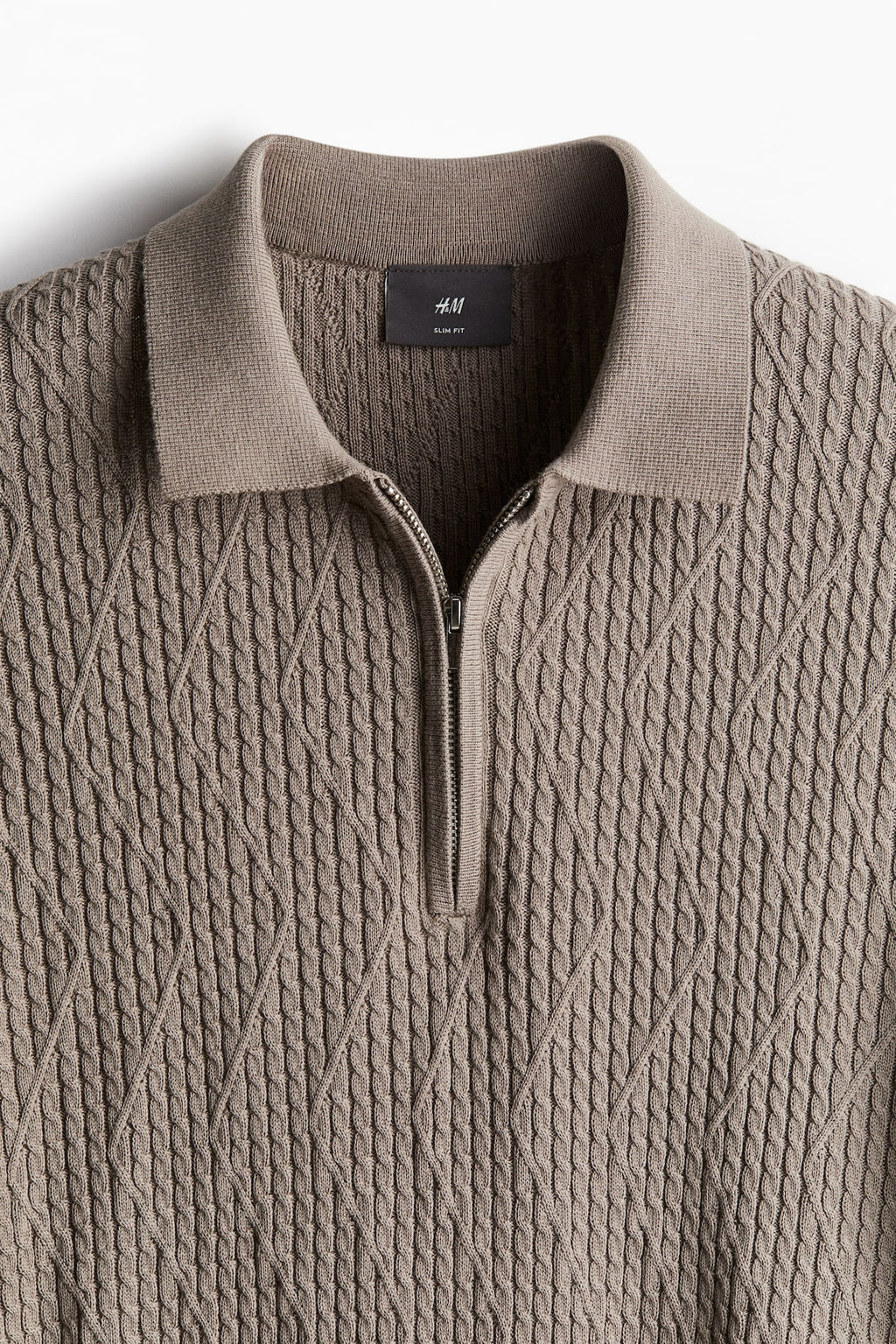 Polo en punto trenzado Slim Fit - H&m фото 7