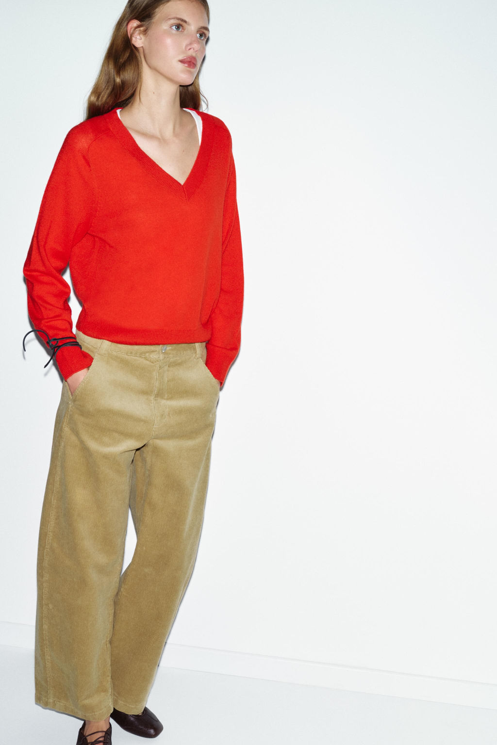 WOOL BLEND V-NECK JUMPER - Zara фото 4