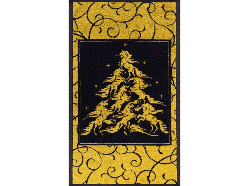 Полотенце махровое 6с104.411ж1 Лошадиная елка(т.желтый) 67х40см