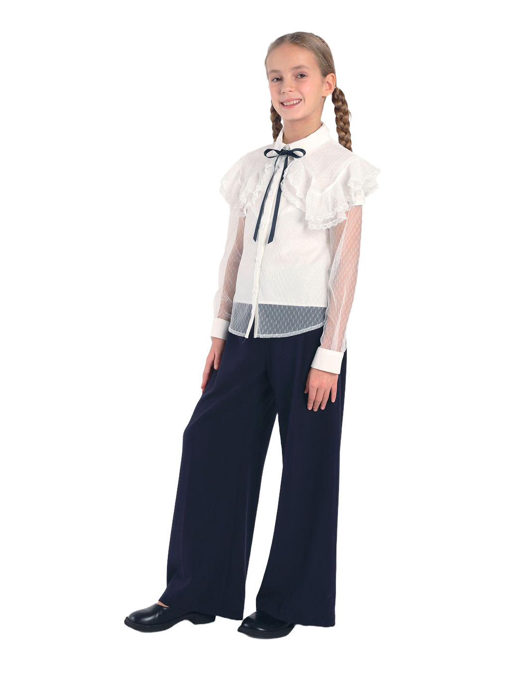 Школьная блузка для девочки О76522 - Карамелли фото 5