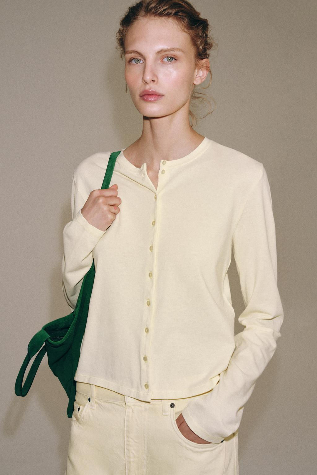 100% COTTON BUTTON-UP T-SHIRT - Zara фото 6