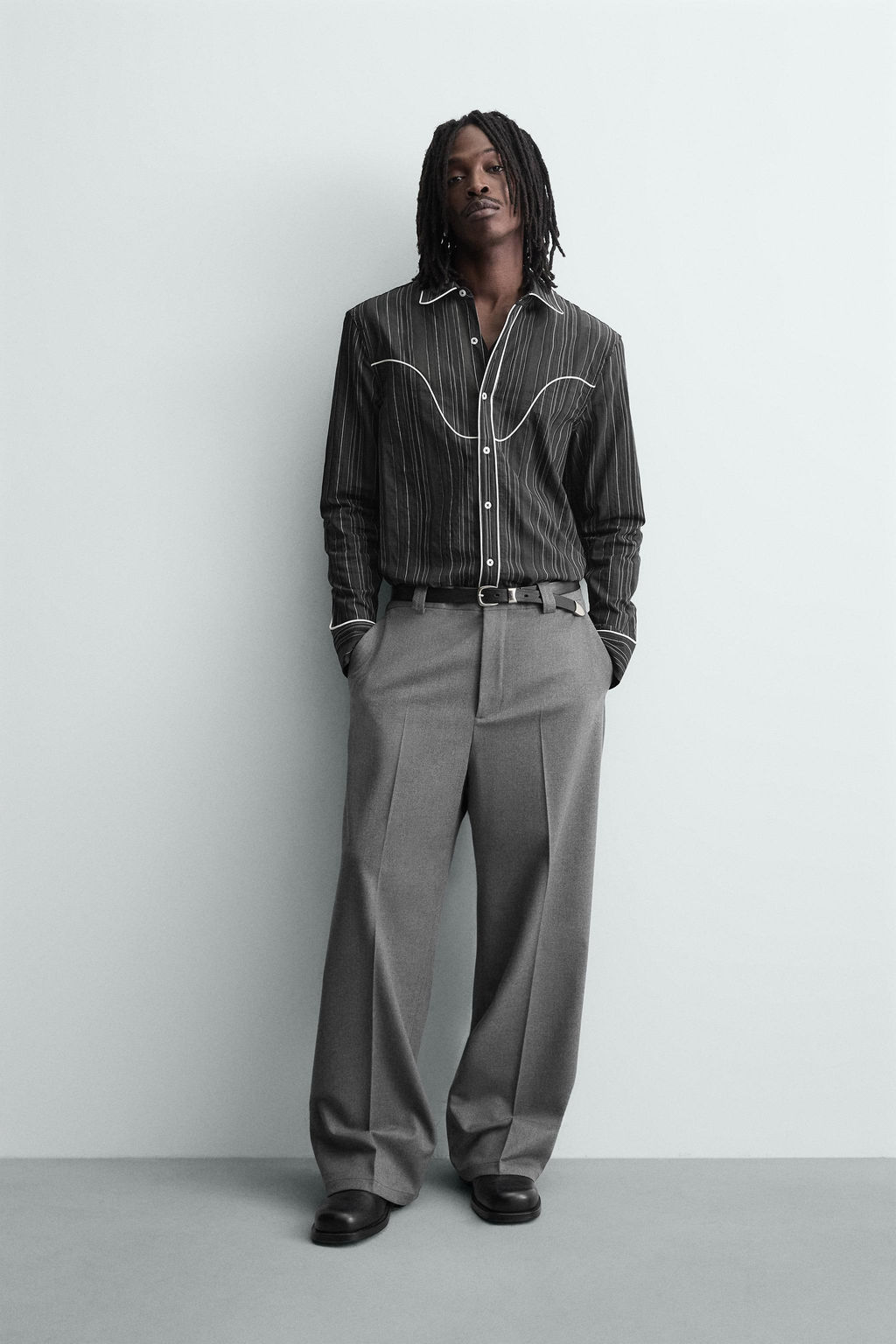 WESTERN SHIRT WITH PIPING - Zara фото 9
