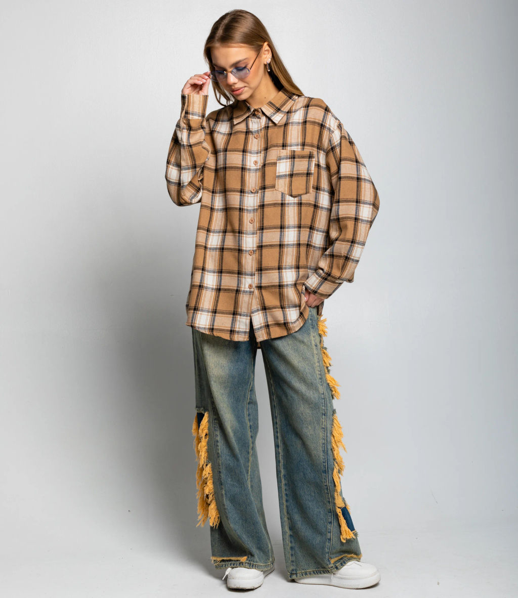 Рубашка #КТ225 (5), бежевый,белый - Dommod фото 4