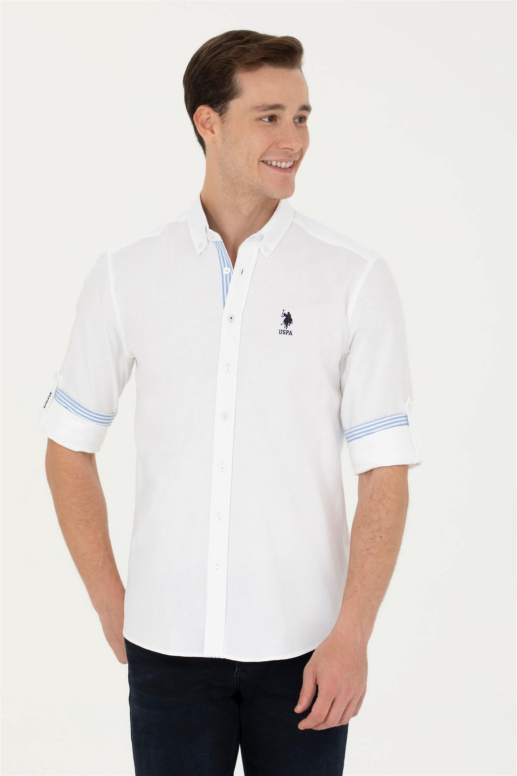 U. S. Polo Assn Мужская белая рубашка с длинным рукавом - U.s. polo assn фото 8