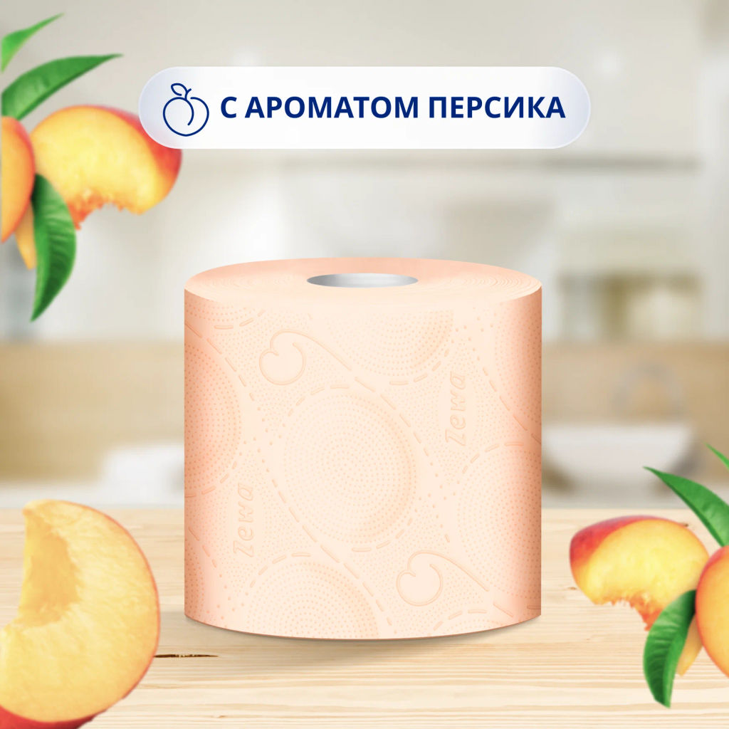 ЗЕВА т/бумага 3-сл. ДЕЛЮКС (8рул.) Персик