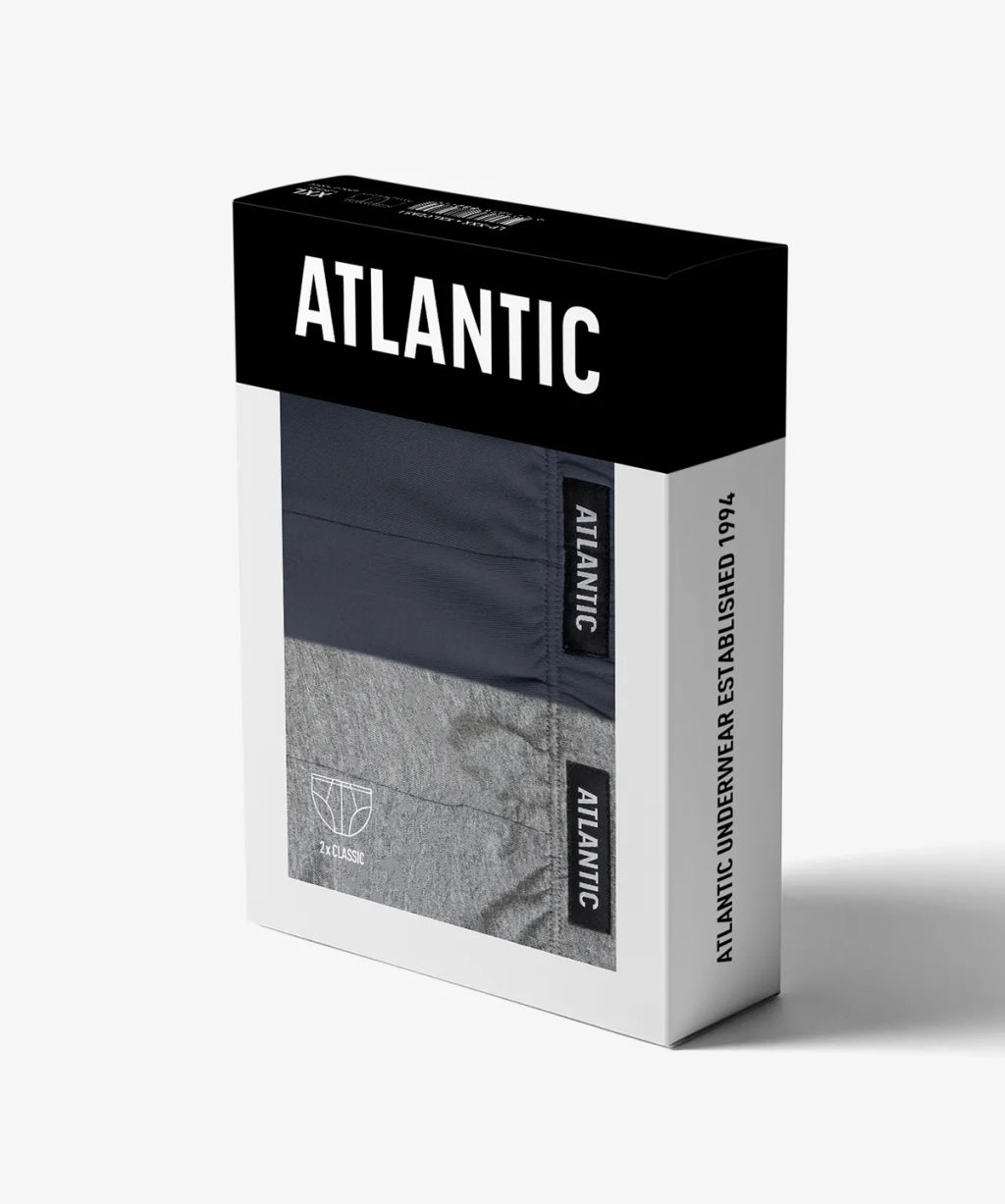 ATLANTIC 2RMP-006 Трусы классика - набор 2 шт. графитовый + серый меланж  фото 4