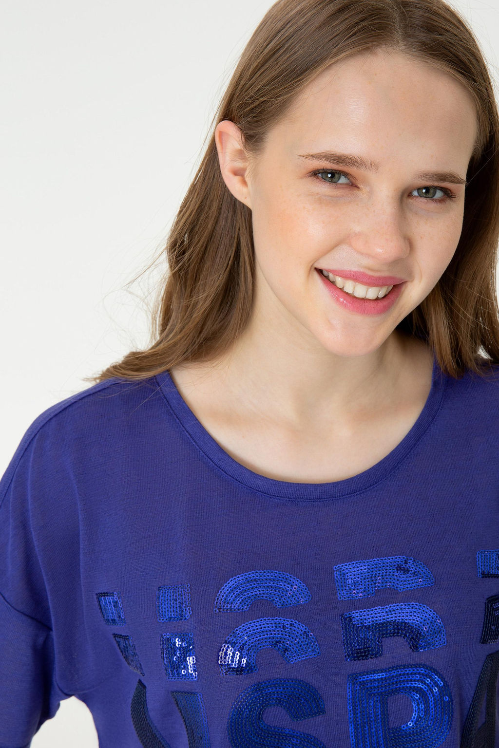 Женская синяя футболка Неожиданная скидка в корзине - U.s. polo assn фото 2