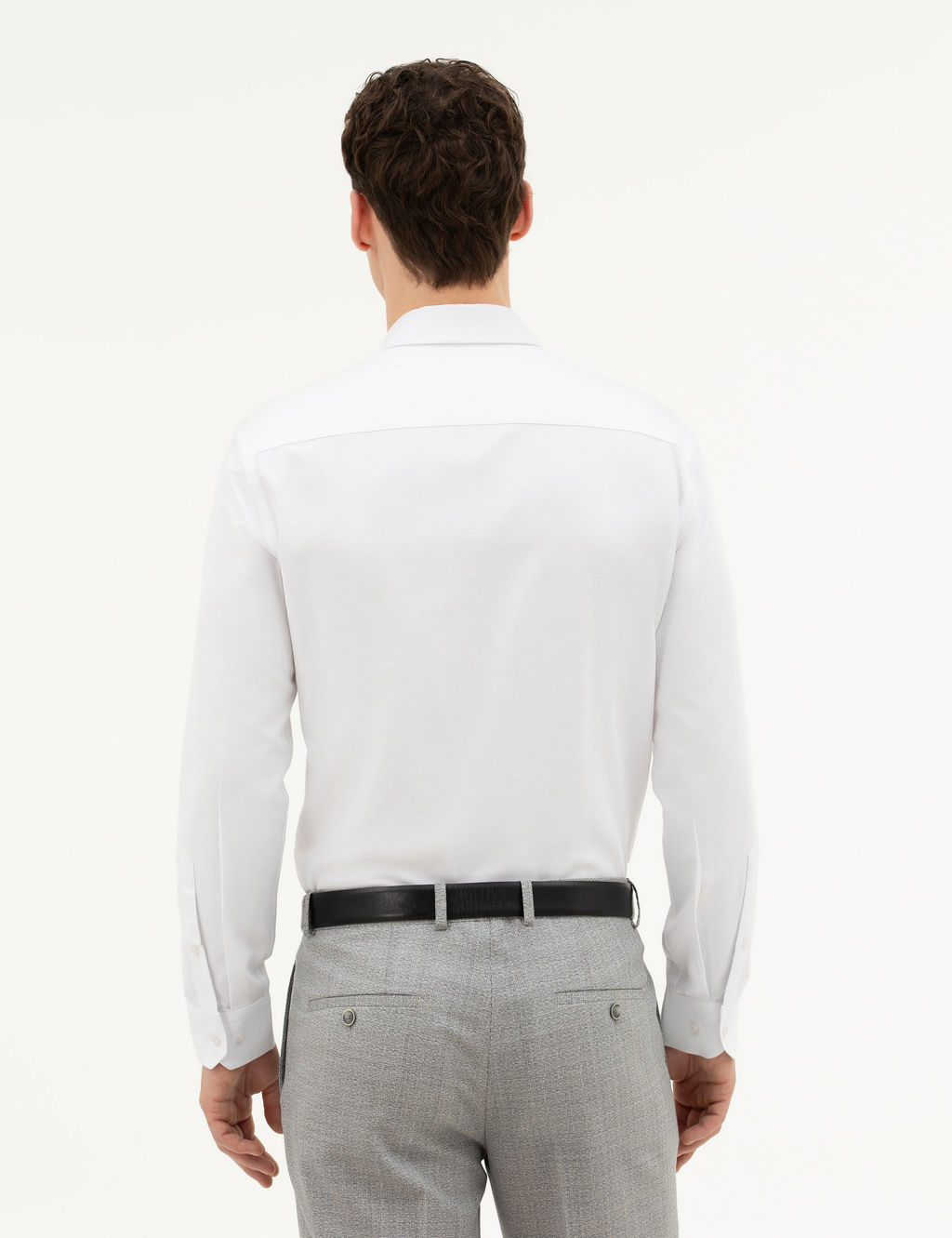 Beyaz Slim Fit Uzun Kollu G_mlek