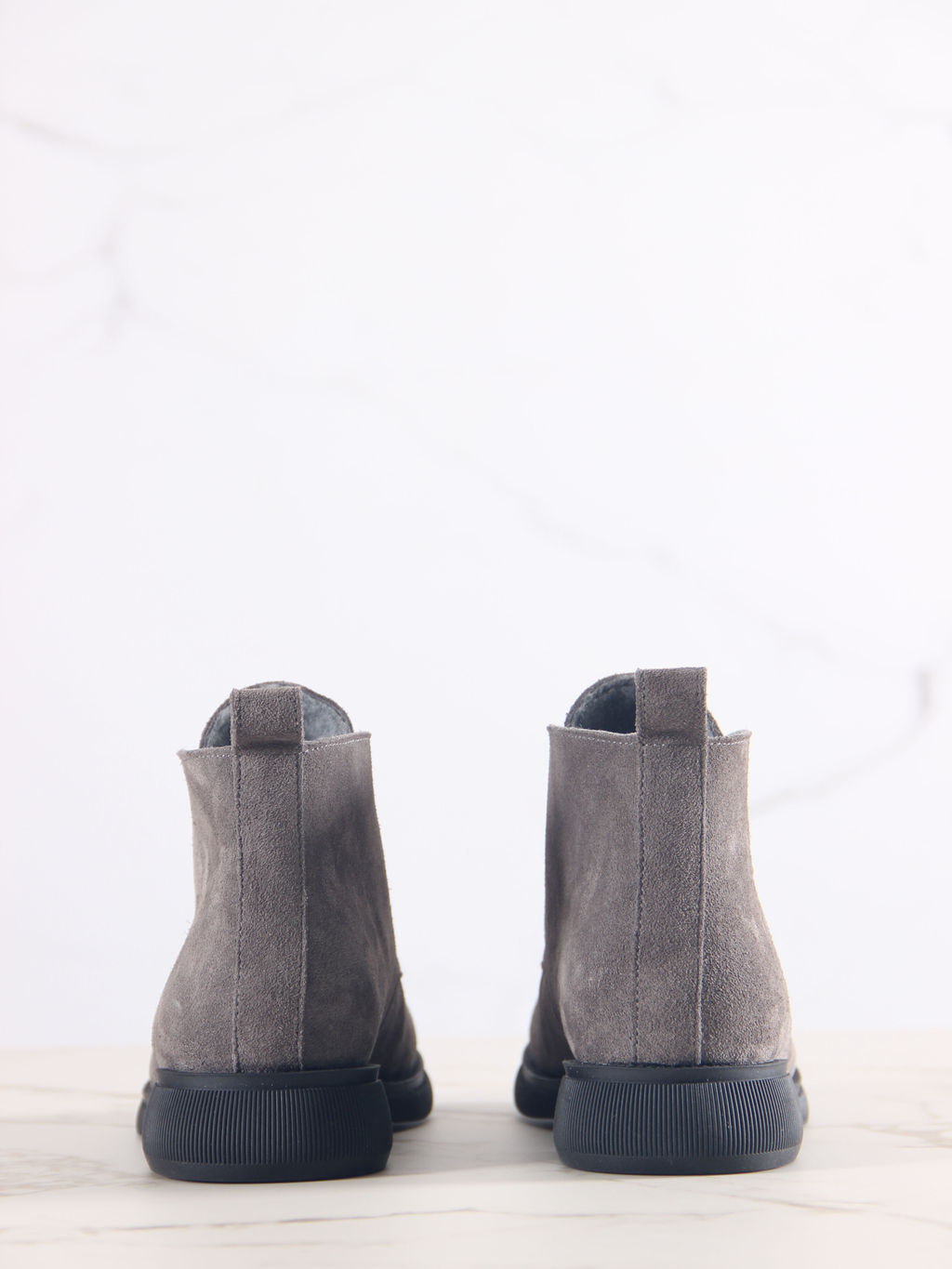Ботинки 308.патрицияbl.Серый замок замша/байка