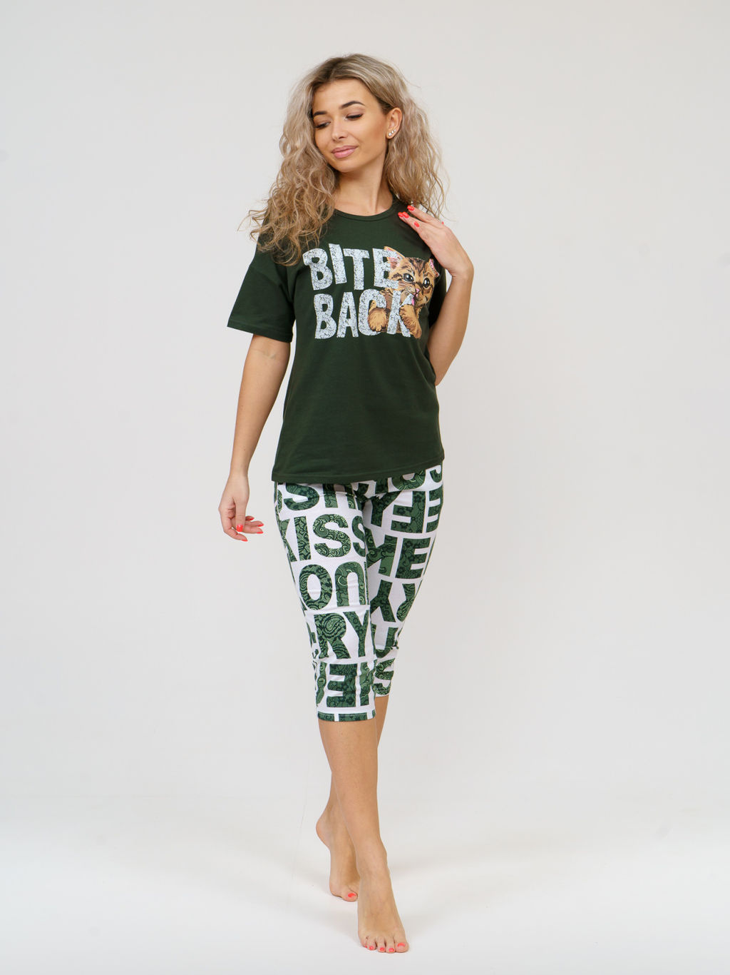 783 Пижама "Буквы/хаки"