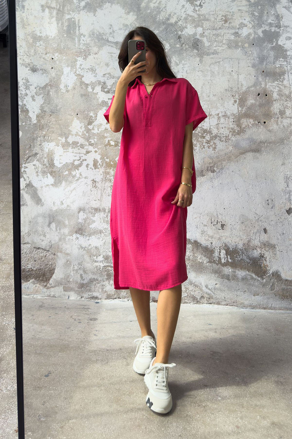 TRENDYOLMILLA Fusya Duz Kesim Muslin Midi Dokuma Elbise TWOSS25EL00171  фото 2