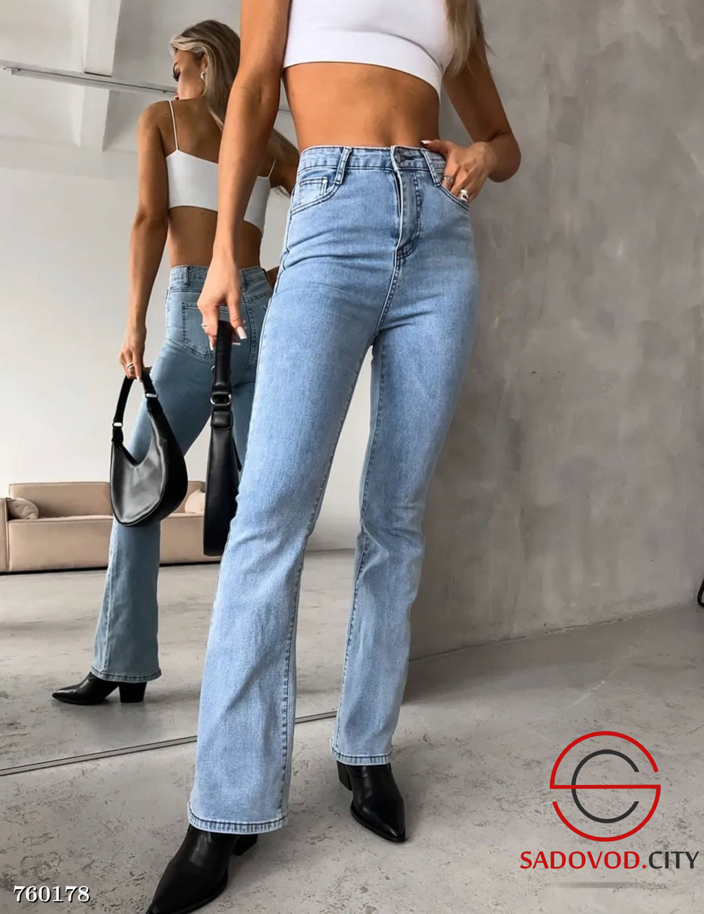 Джинсы клёш стрейч женские - Bruno фото 4