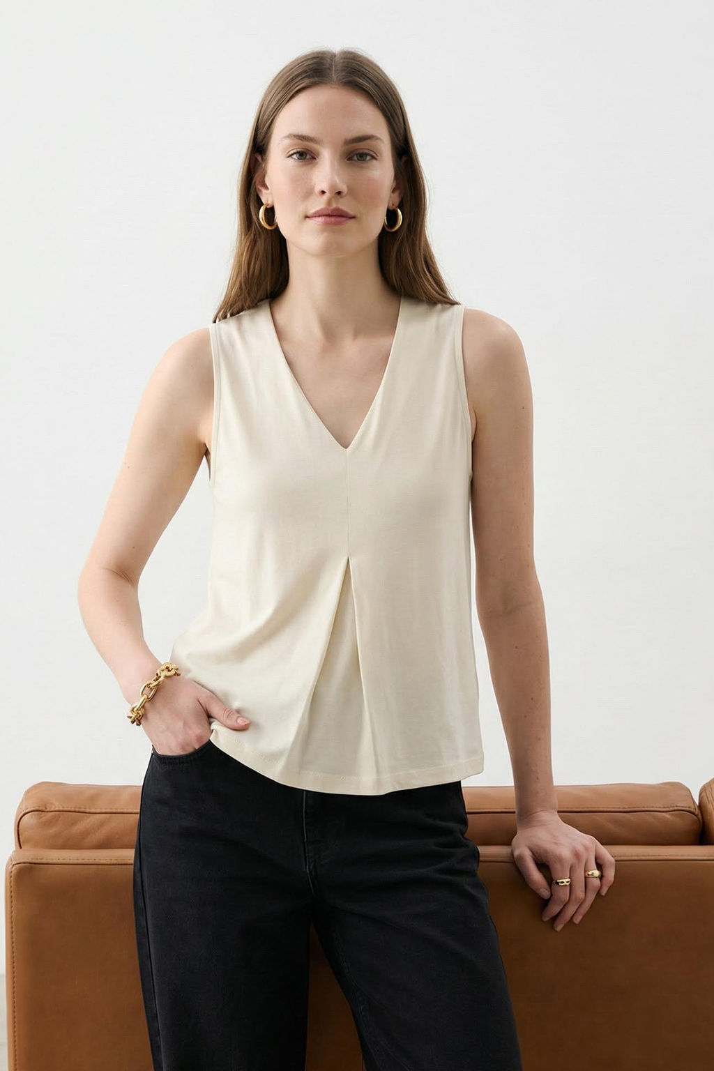 Tas More Sustainable Modal Ak?skan Kumasl? Regular Kal?p Pilili Orme Bluz TWOSS25BZ00401