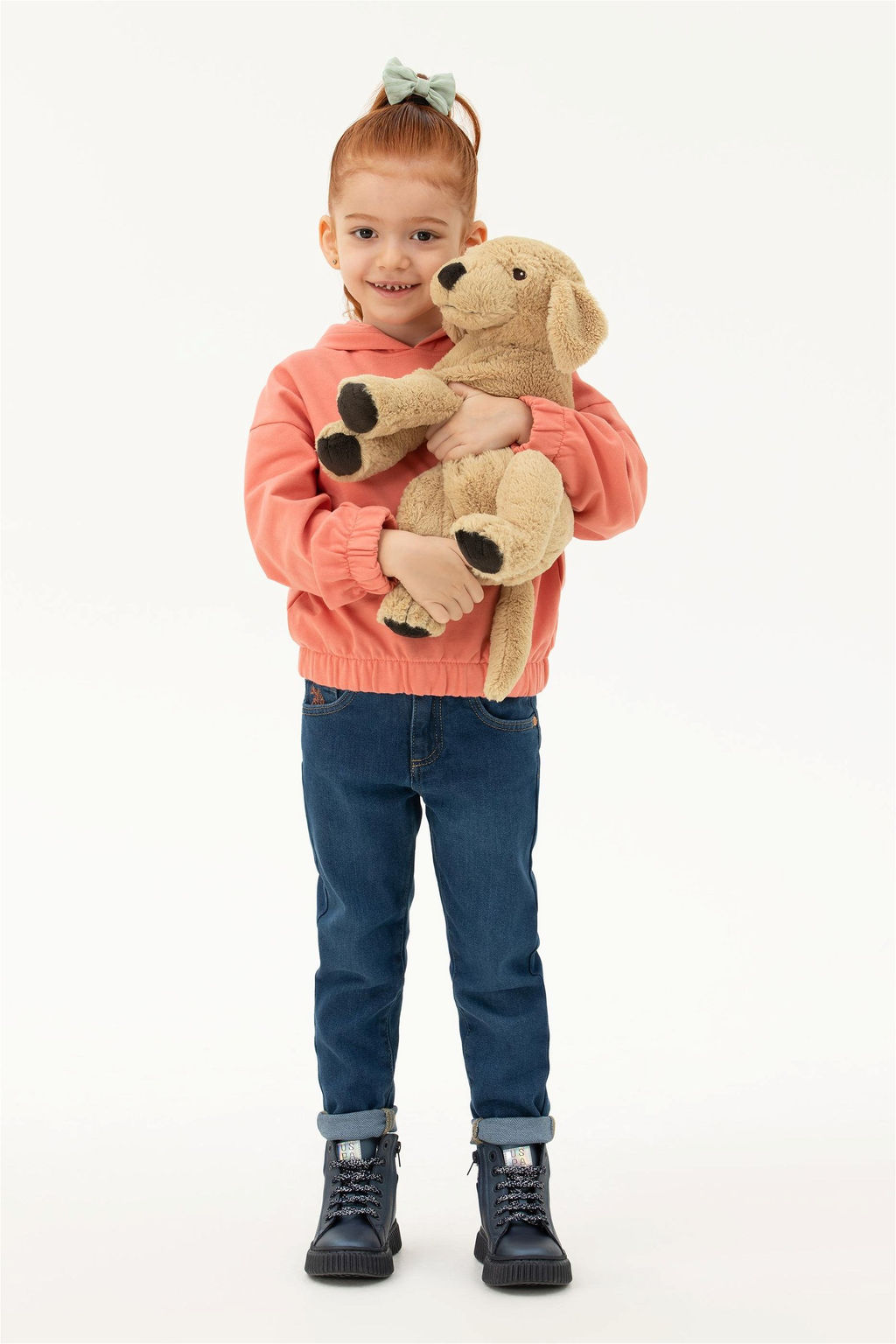 U. S. Polo Assn Толстовка с капюшоном цвета лосося для девочек - U.s. polo assn фото 7