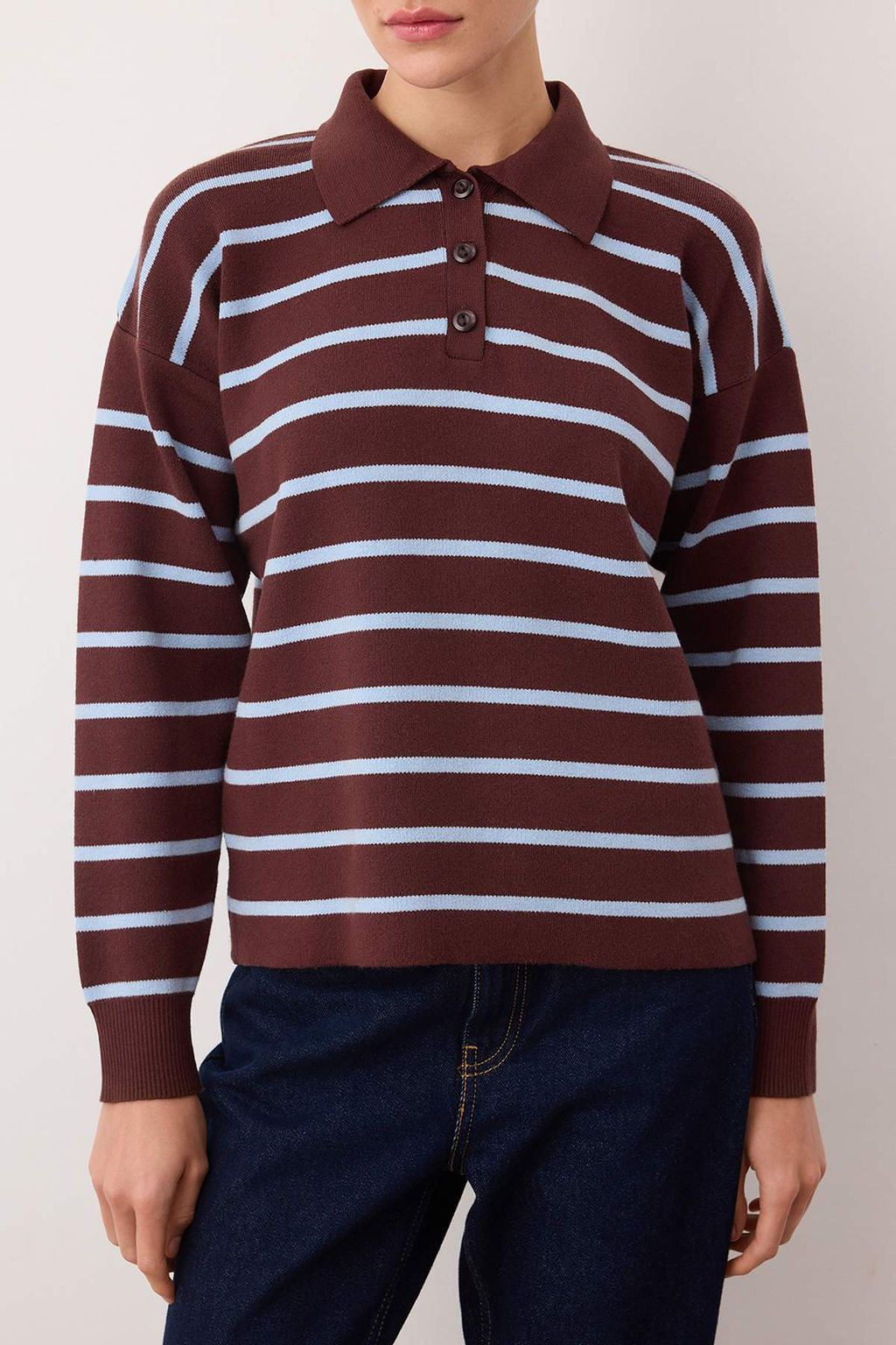 Wardrobe Essentials Lacivert Premium/Ozel Iplik Polo Yaka Triko Kazak | TWOAW26KZ00060 - Trendyolmilla фото 22