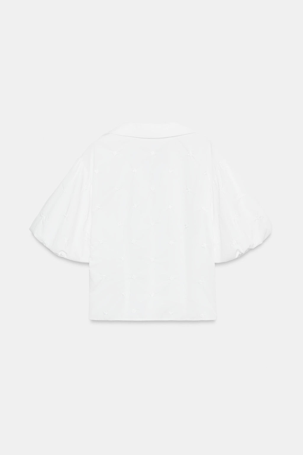 CAMISA BORDADOS MANGA ABULLONADA / Blanco - Zara фото 8