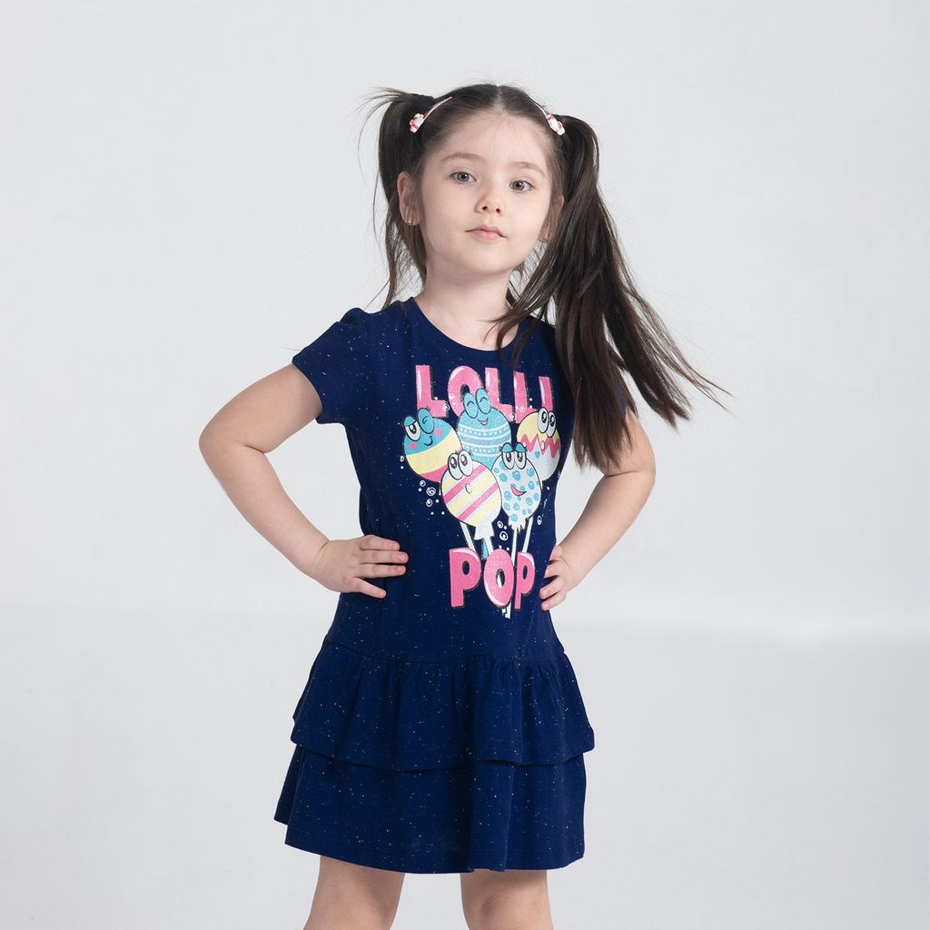 CRB wear/CWKG 62965-41 Платье для девочки, темно-синий/Ex.Cherubino  фото 2