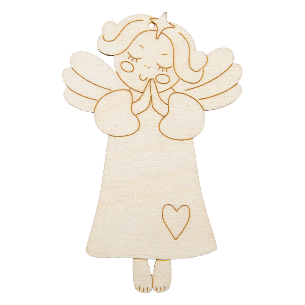 Заготовка для декорирования Mr. Carving БА-73 Подвеска Ангел фанера 5.5 х 9 х 0.3 см № 02 Ангел (6х9см.)