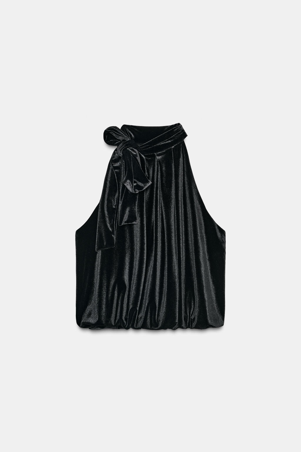 VELVET HALTER TOP WITH BOW - Zara фото 5
