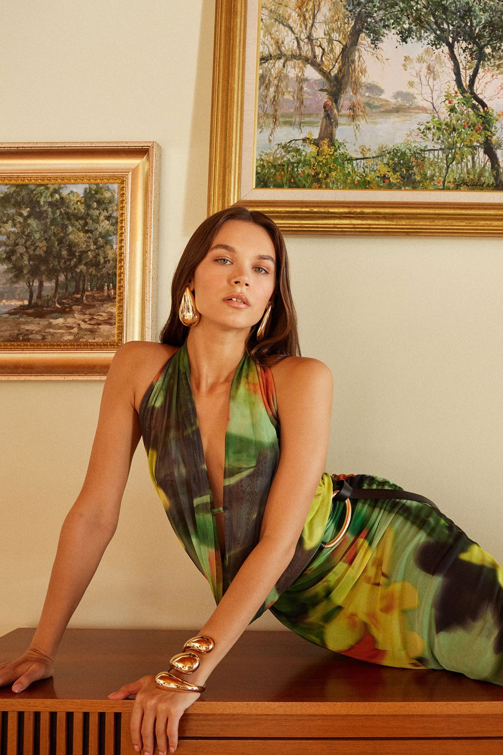 TRENDYOLMILLA Cok Renkli Cicek Desenli Orme Tul Uzun Gece Abiye Elbise TPRSS24AE00261 фото 12