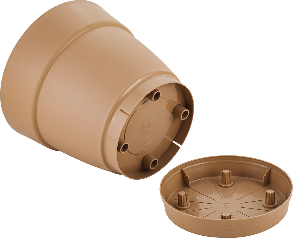 Горшок для цветов InGreen Villa de Fiori с фикс. поддоном 2л, D170мм, молочный шоколад IG660110047