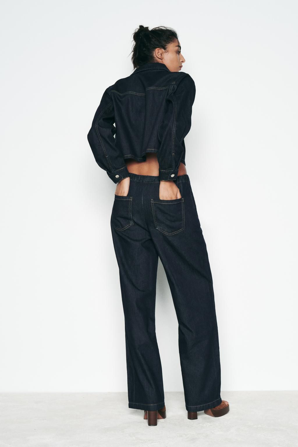Z1975 HIGH-WAIST WIDE-LEG JOGGER JEANS - Zara фото 32