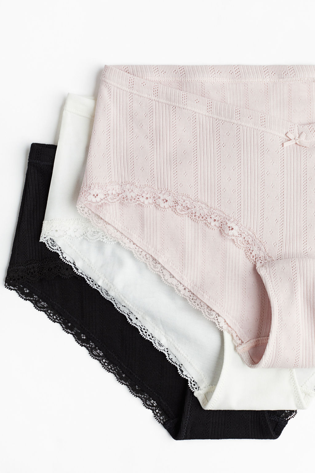 MAMA Pack de 3 bragas hipster de algod?n y encaje - H&m фото 3