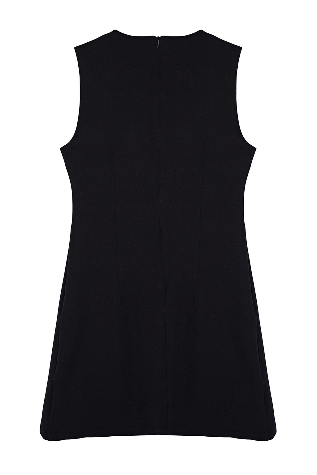 TRENDYOLMILLA Siyah Duz Kesim Dugme Detayl? Mini Dokuma Elbise TWOSS24EL00704  фото 15