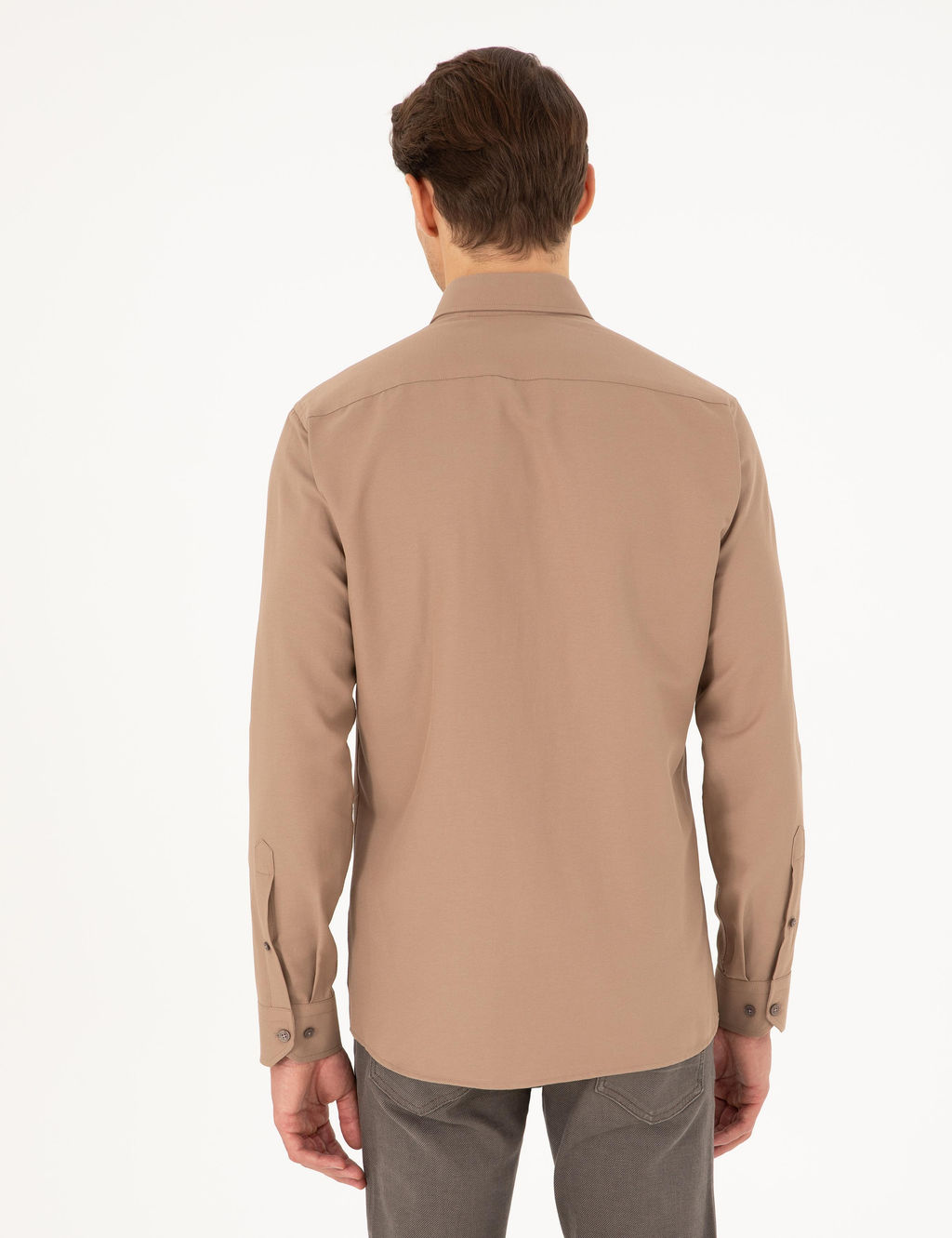 A__k Kahverengi Slim Fit Uzun Kollu G_mlek