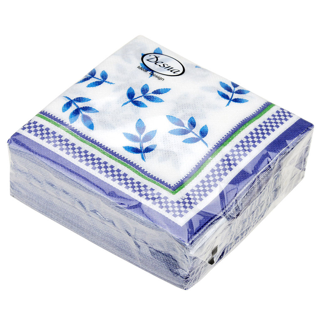 Салфетки бумажные Desna Design 24х24см, 1 слойные, 40 штук в упаковке, 100% целлюлоза, Классика (Россия) - Bouquet фото 2