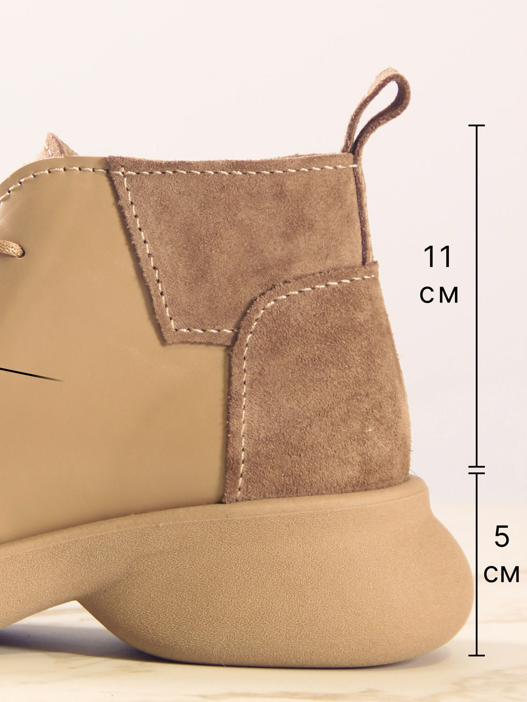 Ботинки EDART 305.927ka. Круассан+коричневый капучино замша/шерсть  фото 3