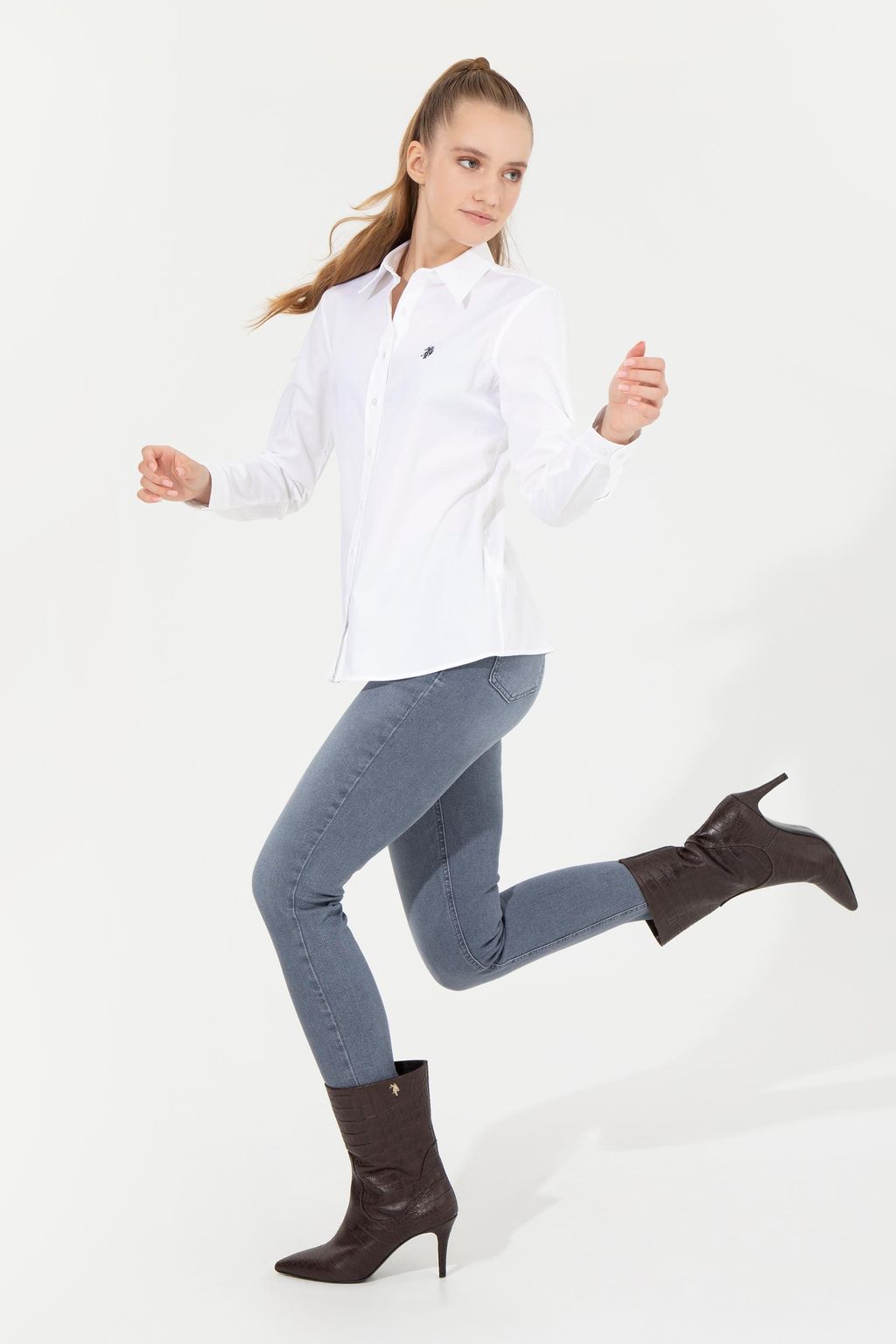 Рубашка женская белая Uzunkol Basic - U.s. polo assn фото 3