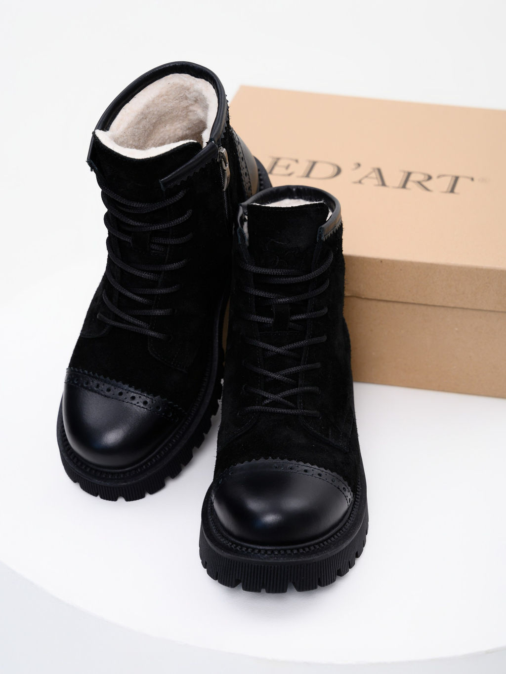 Ботинки EDART 319.taskana bl. Черная замша+черный/мех  фото 11