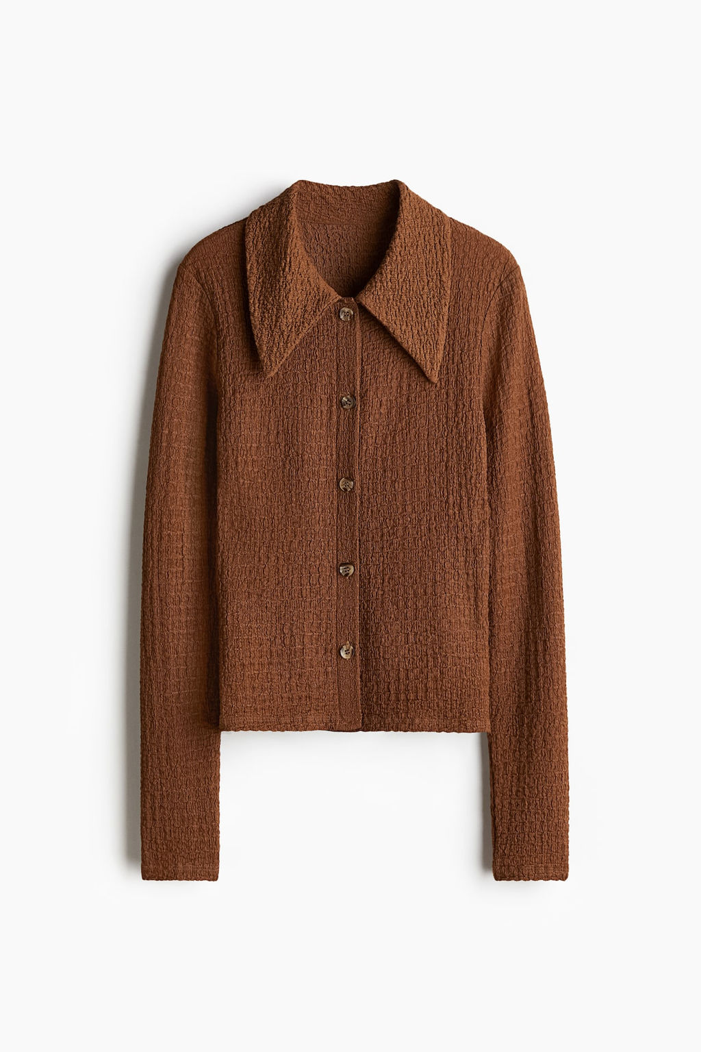Camisa ajustada con efecto arrugado - H&m фото 5