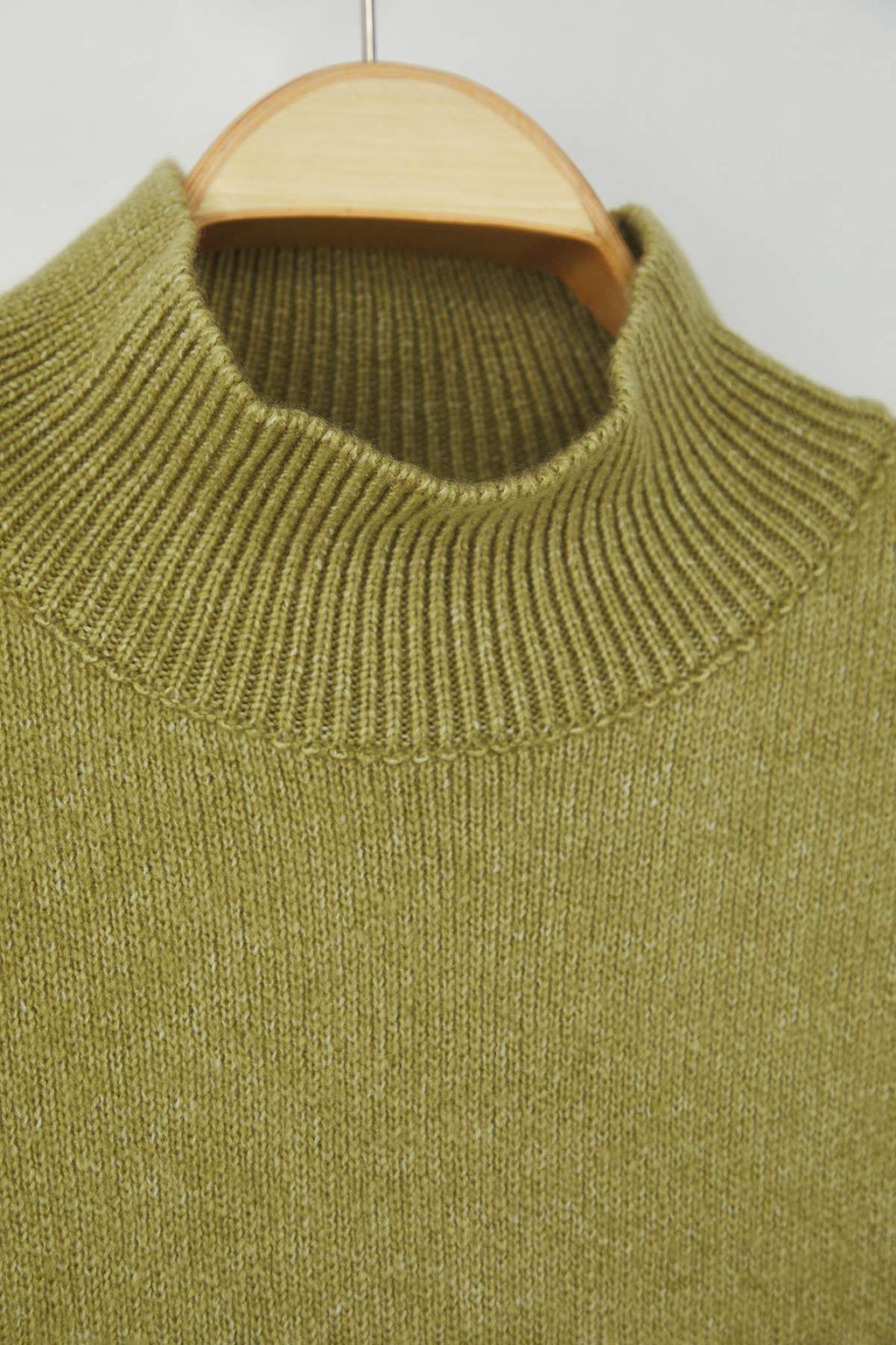 Wardrobe Essentials Yag Yesil Yun Kar?s?ml? Genis Kal?p Yumusak Dokulu Triko Kazak | TWOAW26KZ00063