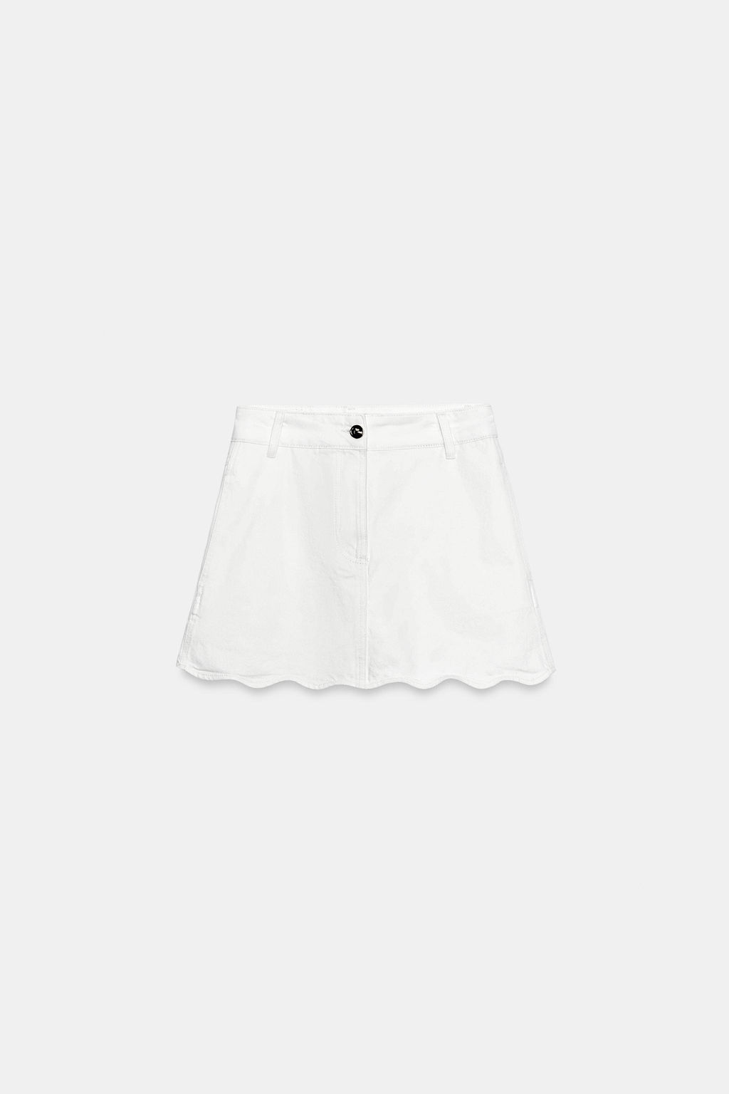 FALDA PANTAL?N Z1975 DENIM BAJO ONDULADO / Blanco - Zara фото 9